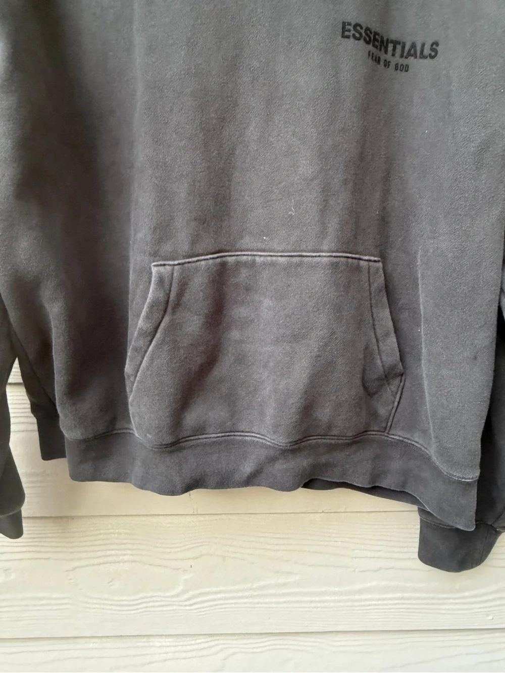 Fear of God Essentials Logo-Flocked Cotton-Blend Jersey Hooded Sweatshirt